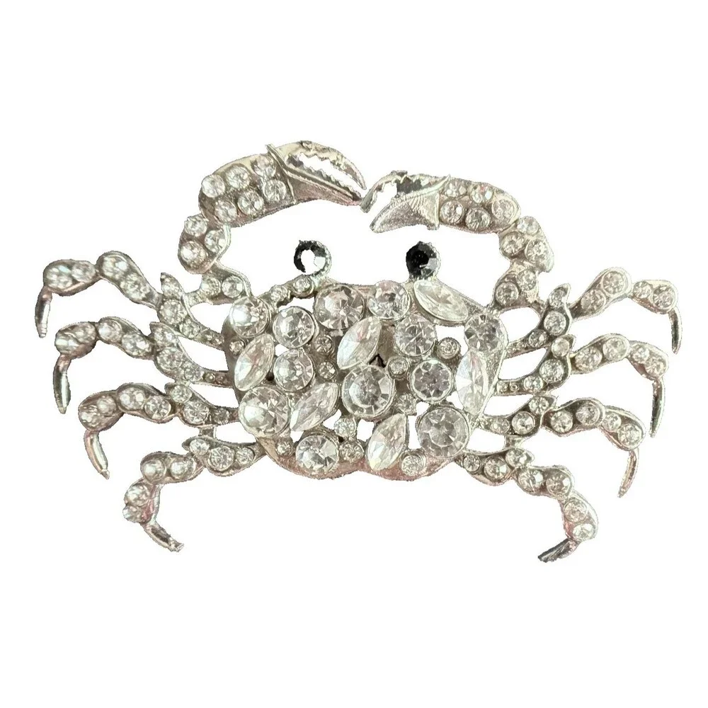 Tahari Home Rhinestone Crab Crabs Napkin Rings Set of 4 Bling Nautical Sea Life